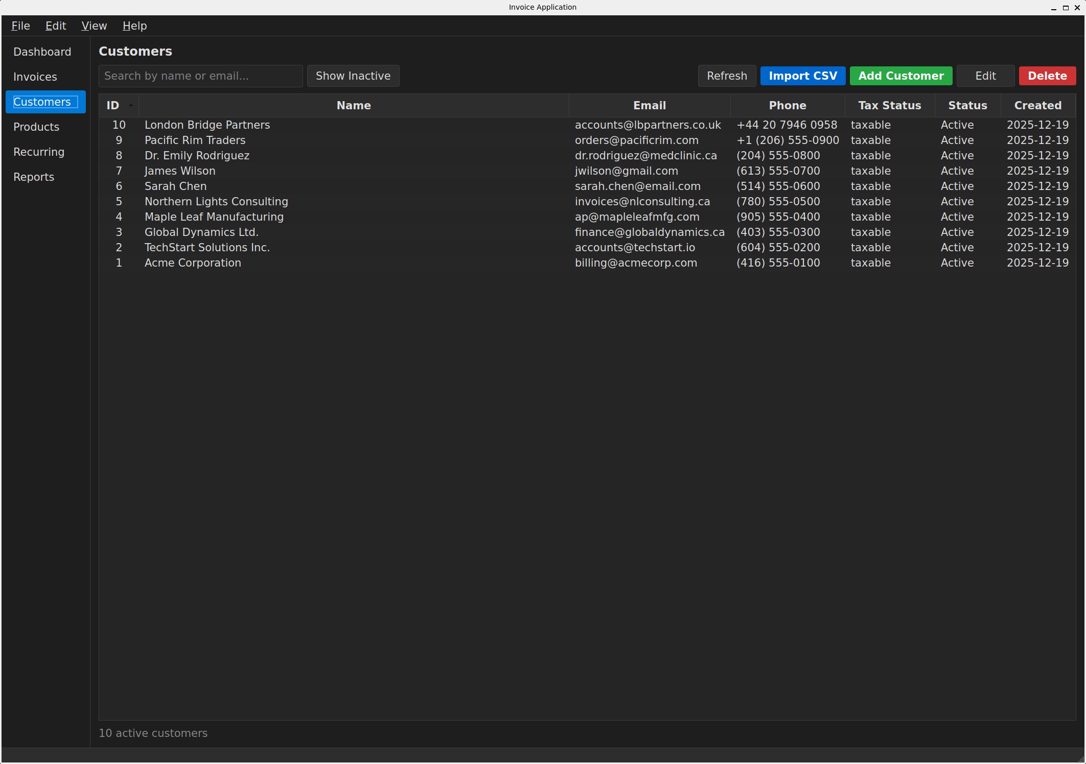 SoloStaff Invoice customer management view